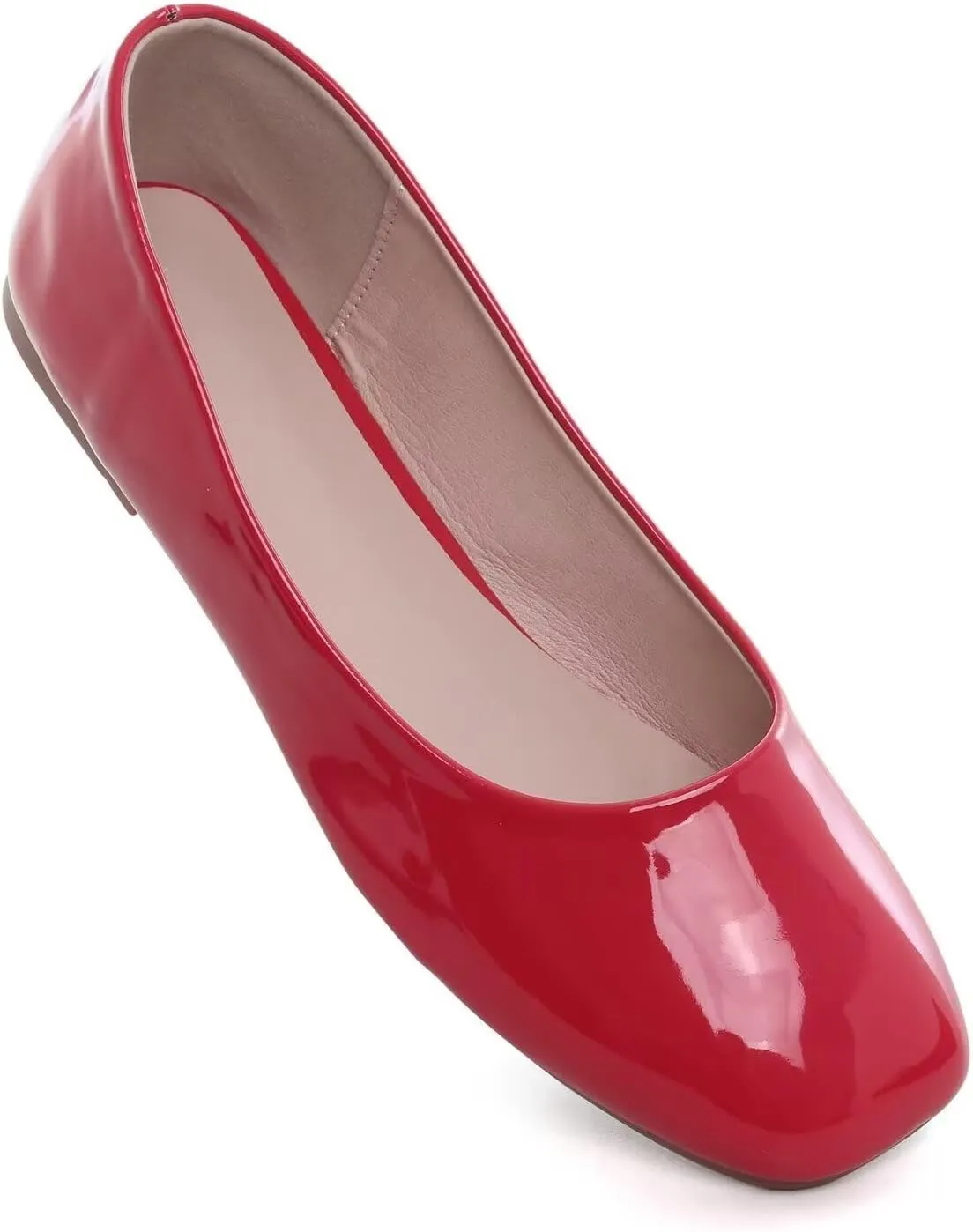 ChaiRong Zhou Women Square Toe Ballets Flats Comfort Slip On Walking Shoes for Driving