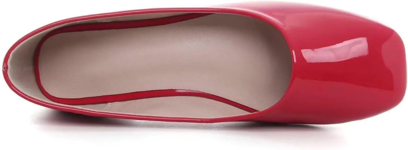 ChaiRong Zhou Women Square Toe Ballets Flats Comfort Slip On Walking Shoes for Driving