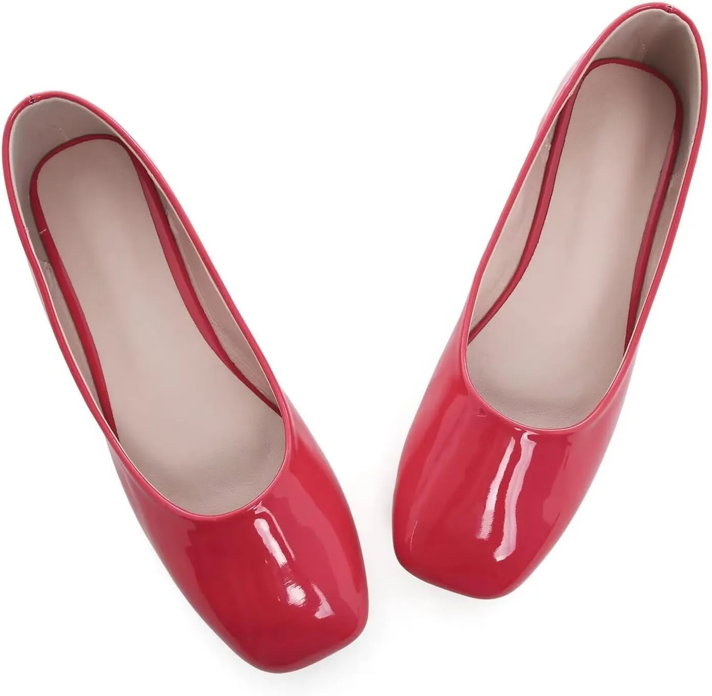 ChaiRong Zhou Women Square Toe Ballets Flats Comfort Slip On Walking Shoes for Driving