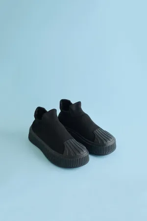 Children's Back To School Sock Sneakers - Black