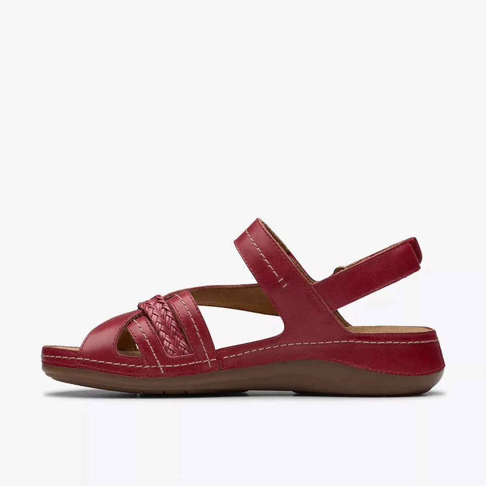 Clarks Women's Cecily Strap Red Leather 26181426
