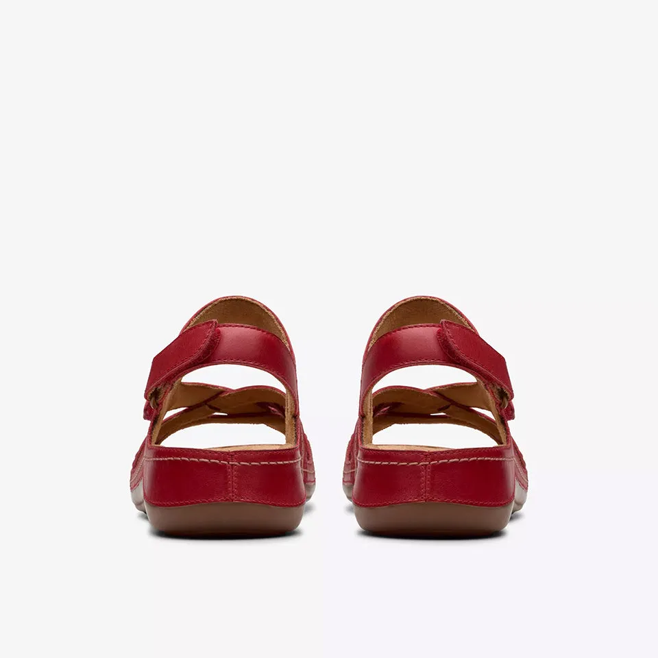 Clarks Women's Cecily Strap Red Leather 26181426