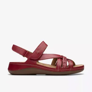 Clarks Women's Cecily Strap Red Leather 26181426
