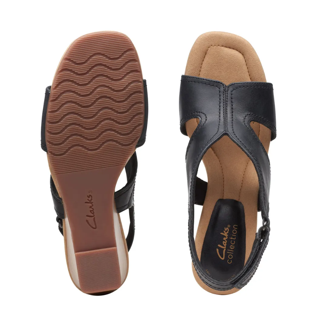 Clarks Women's Kyarra Aster Black Leather | Sand Metallic