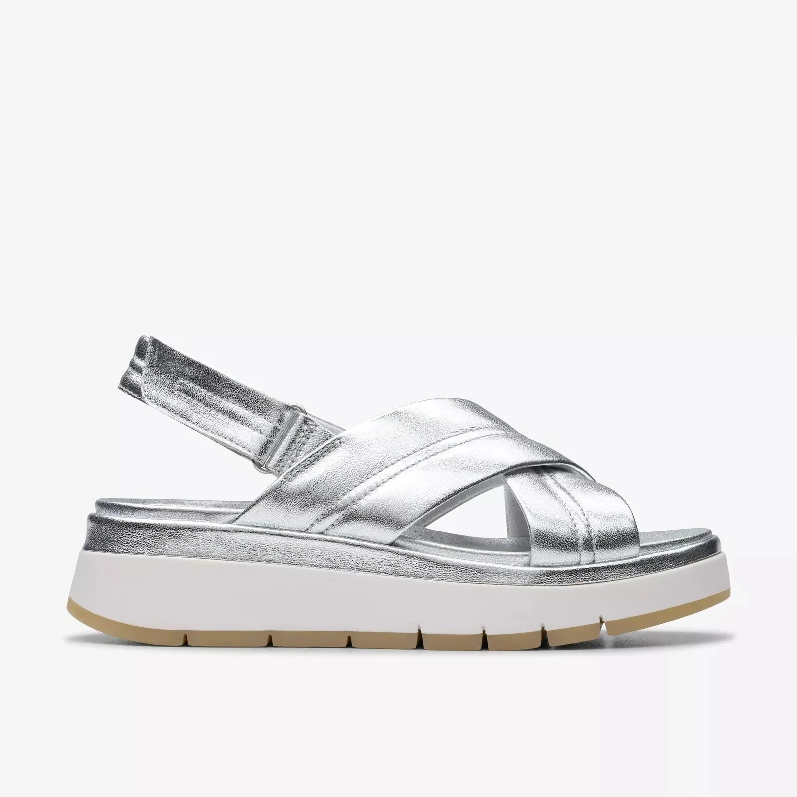 Clarks Women's Tuscan Cross Silver Leather 26181472