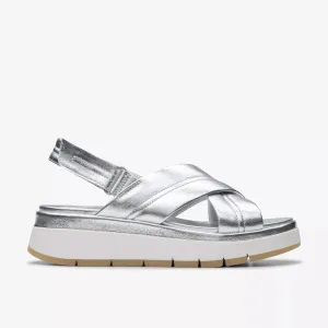 Clarks Women's Tuscan Cross Silver Leather 26181472