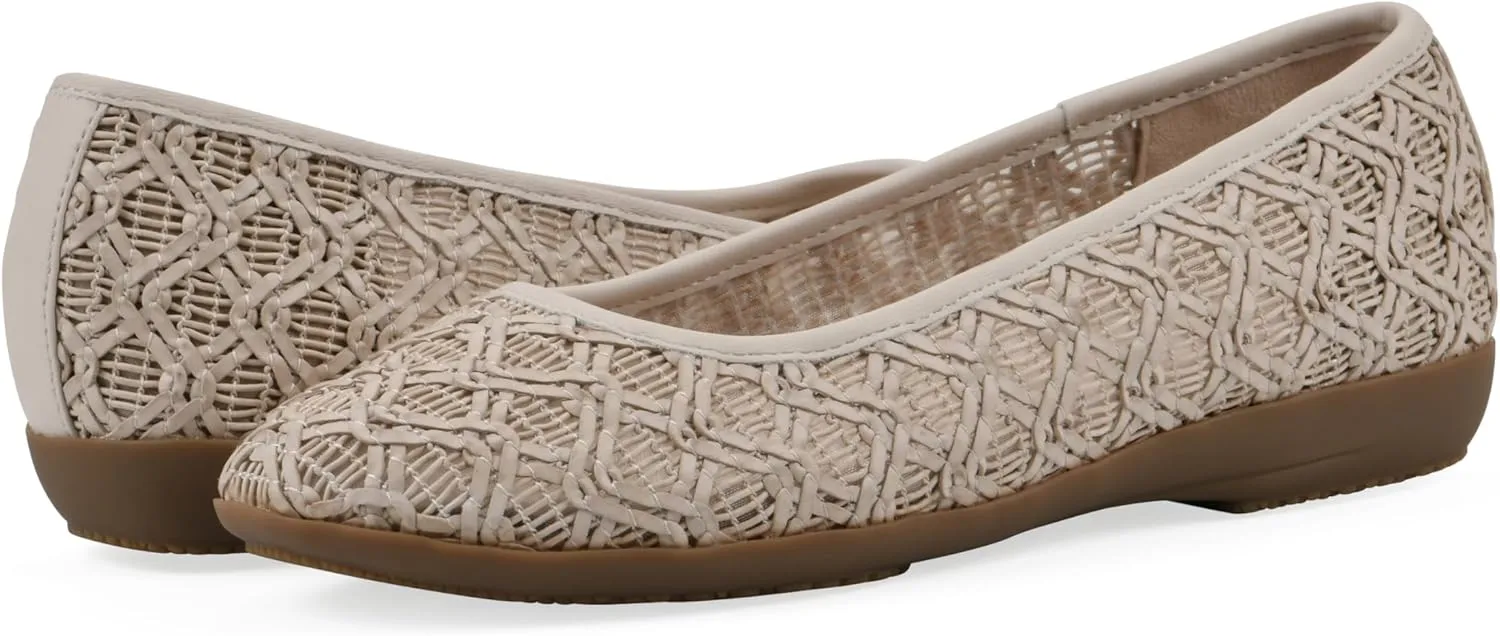 CLIFFS BY WHITE MOUNTAIN Women's Cariann Woven Ballet Flat