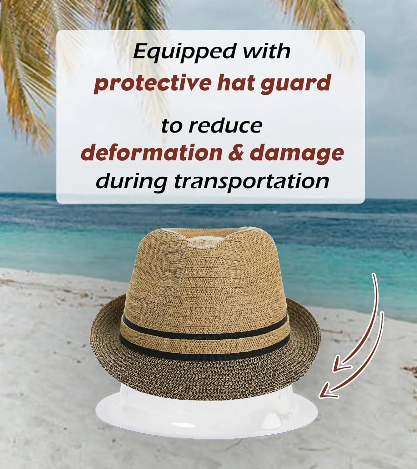 Comhats Oversize XL XXL Mens Summer Straw Fedoras Sun Hats Panama Derby Packable 57-64cm 22.4"-25.2" 7 1/8-8