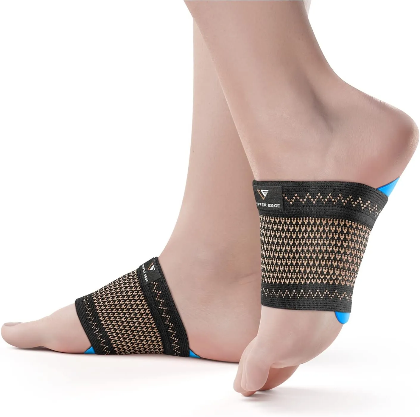 Copper Arch Support with Pad - 2 Plantar Fasciitis Compression Half Socks/Sleeves Relief for Women and Men