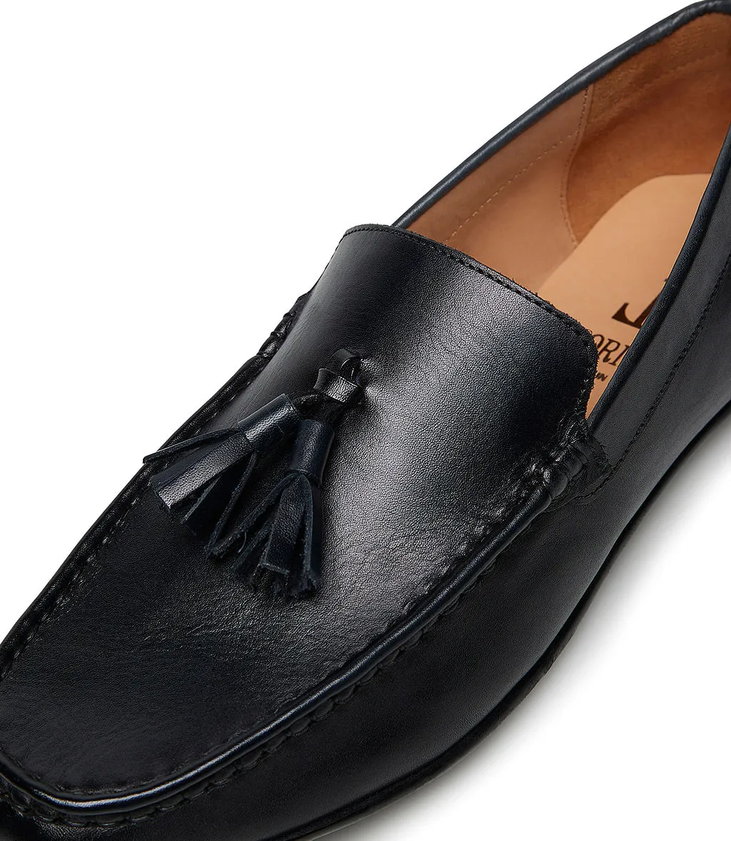 Dark blue leather loafers