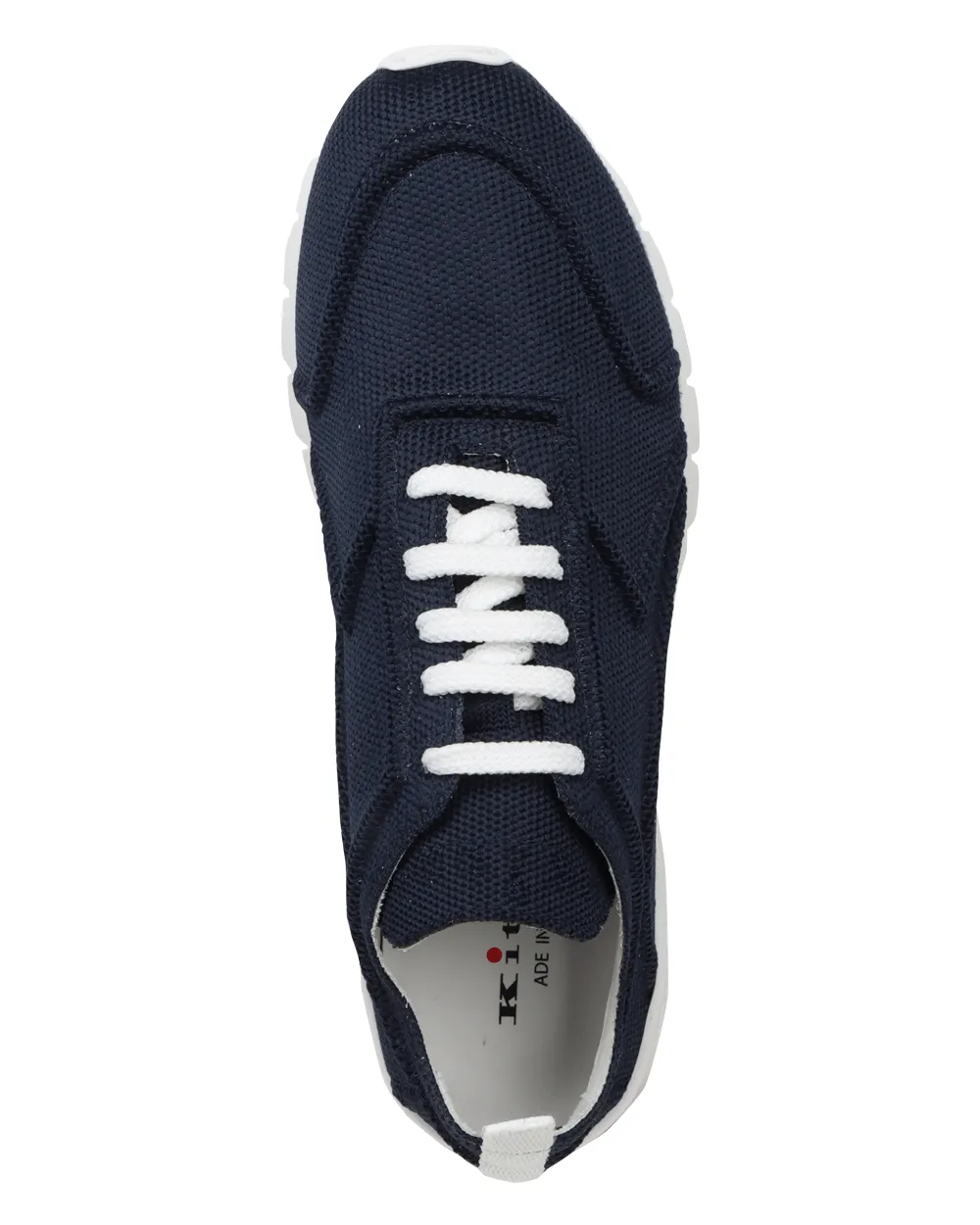 Debossed Knit Runner Sneaker in Navy Blue