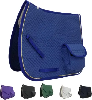 Derby Originals Premium Half Fleece Lined All Purpose & Dressage English Saddle Pads with Pockets