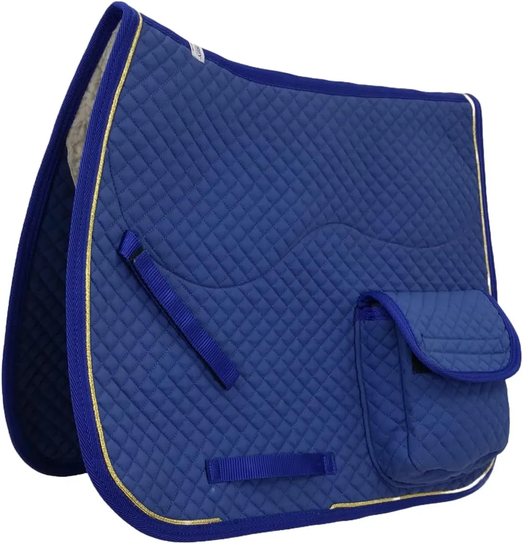 Derby Originals Premium Half Fleece Lined All Purpose & Dressage English Saddle Pads with Pockets