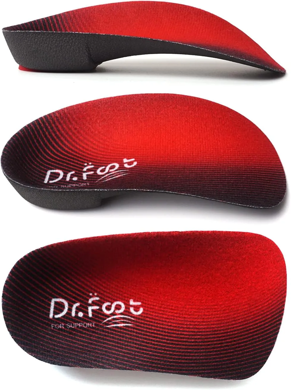 Dr. Foot's 3/4 Length Orthotic Insoles, High Arch Support Inserts for Flat Feet Plantar Fasciitis Over-Pronation and Foot Pain (Small (Men's 5-6 / Women's 6-7))