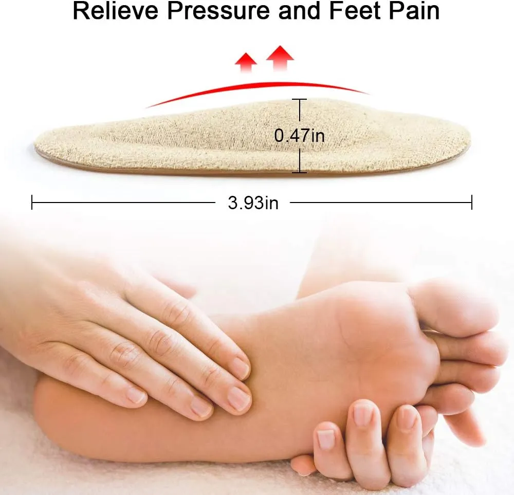 Dr.Foot Plantar Fasciitis Arch Support Shoe Insoles 5 Pairs, Thicken Gel Arch Pads for Flat Feet - Self-Adhesive Arch Cushions Inserts for Men and Women