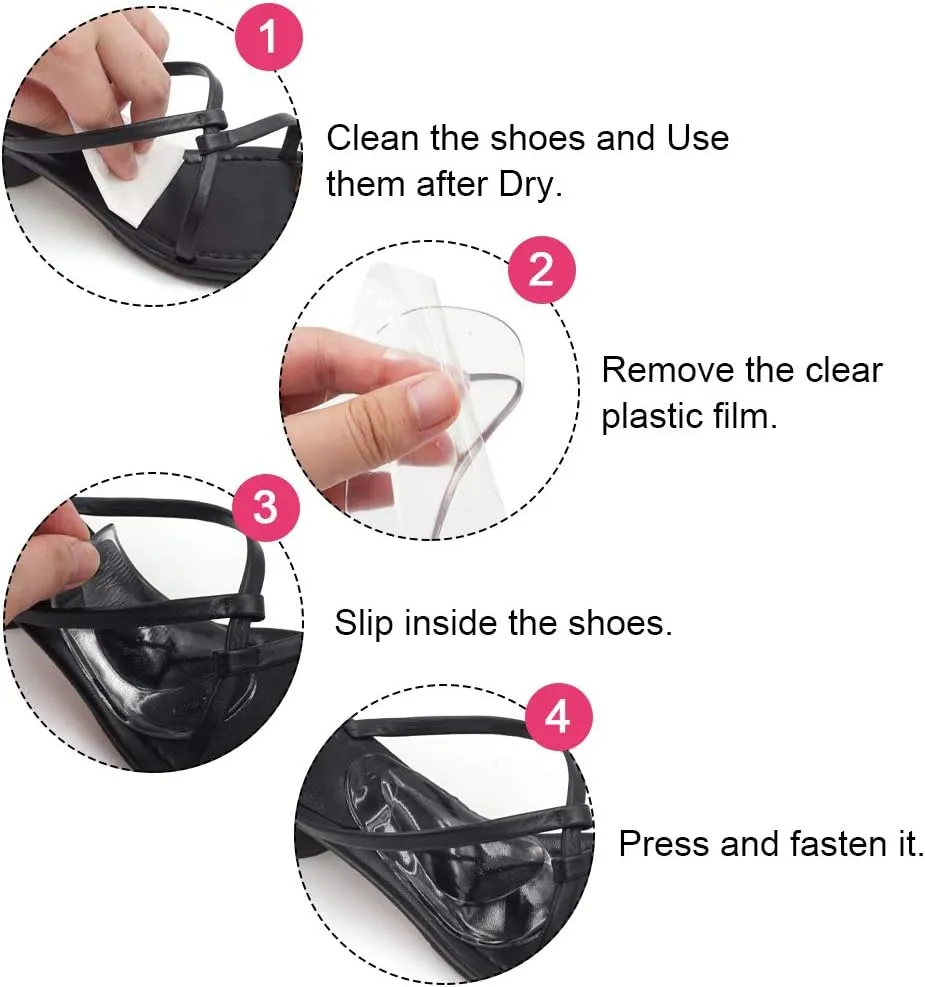 Dr.Foot Plantar Fasciitis Arch Support Shoe Insoles 5 Pairs, Thicken Gel Arch Pads for Flat Feet - Self-Adhesive Arch Cushions Inserts for Men and Women