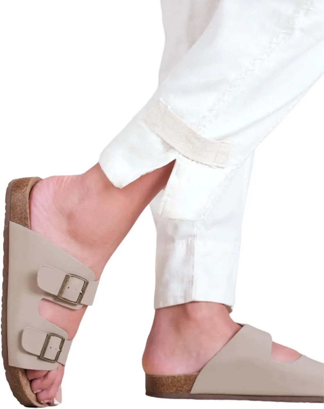[Fashion Thirsty] Where´s That From Women's Willow Sandals Nubuck Buckle Detail Flat Women Sandals