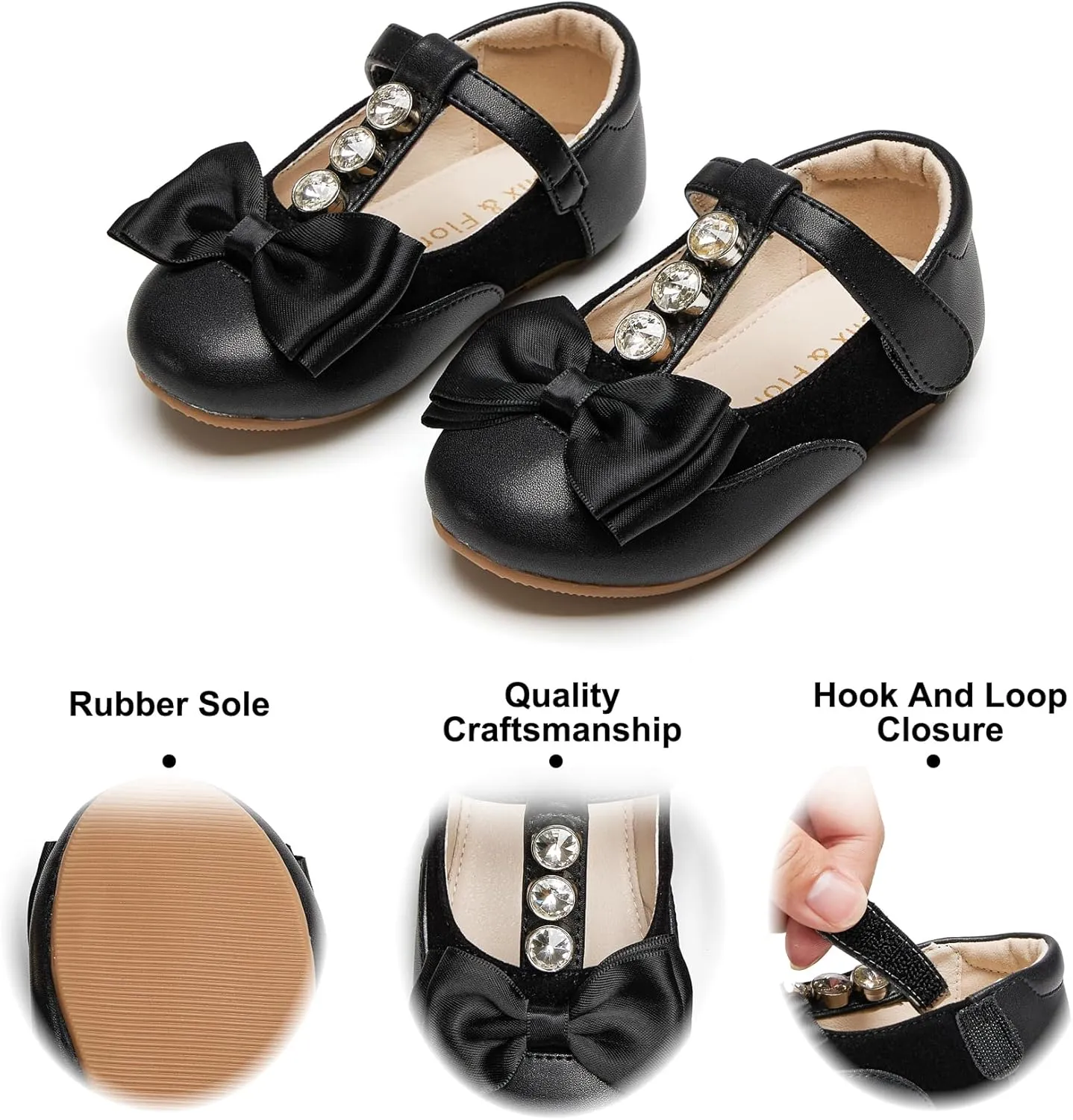 Felix & Flora Toddler Little Girl Flat Oxfords Dress Shoes - Mary Jane Princess for Girl Party School Shoes.