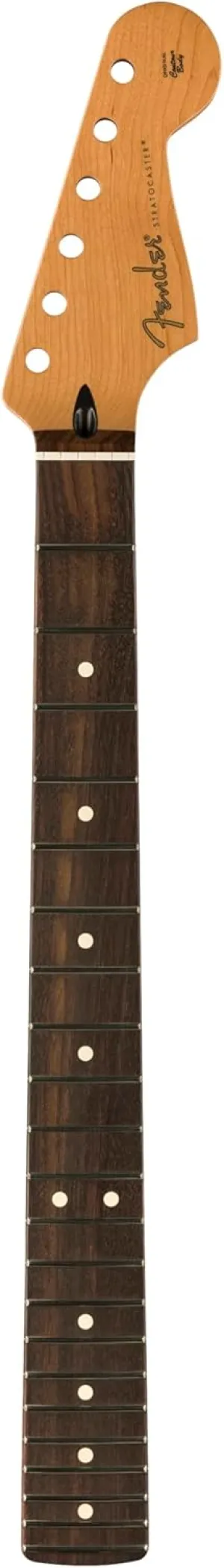 Fender Stratocaster Guitar Neck, Satin Roasted Maple, 22 Jumbo Frets, Flat Oval Shape Electric Guitar Neck, Rosewood Fingerboard