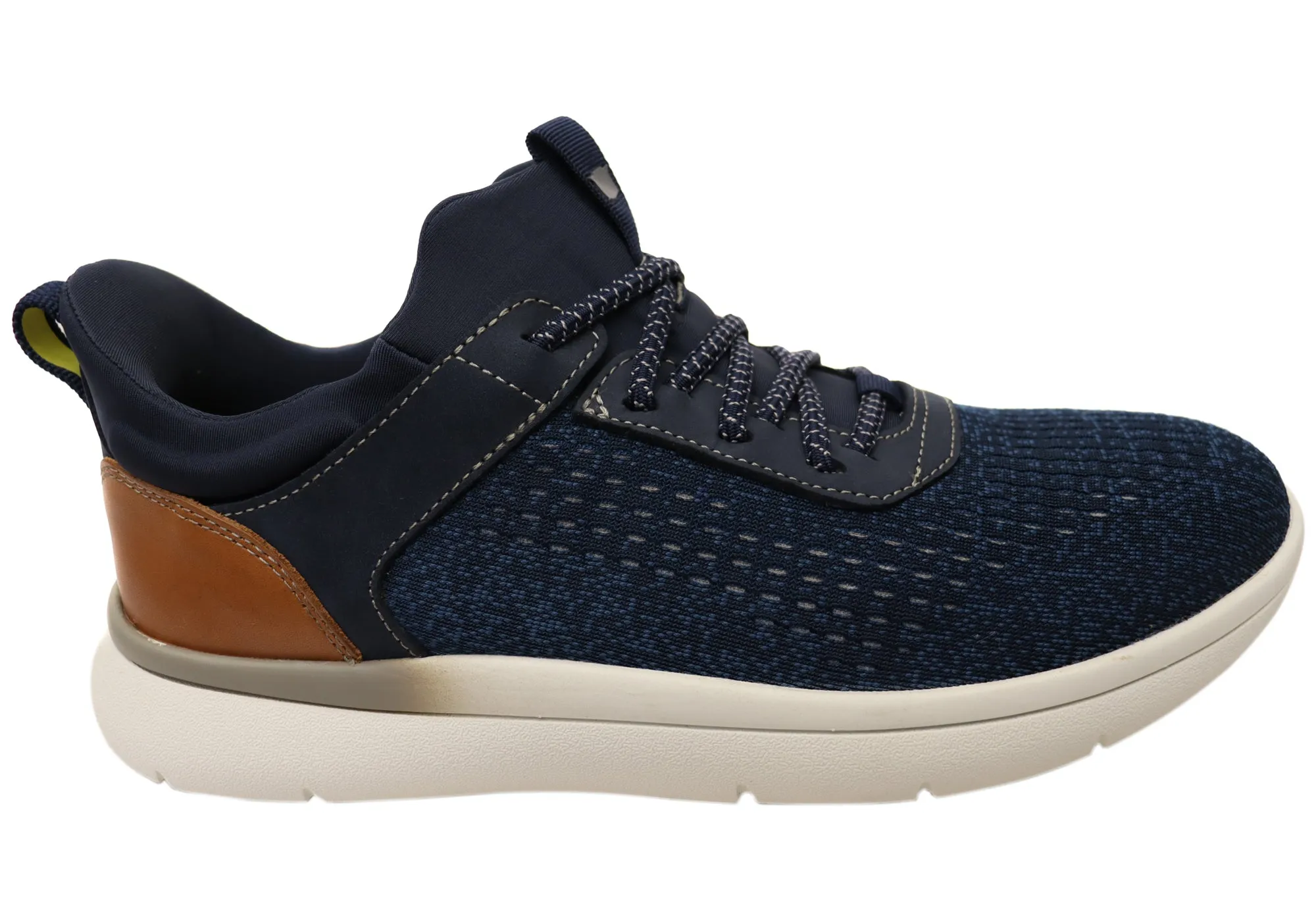 Florsheim Mens EE Extra Wide Fleet Knit Elastic Lace Sneakers