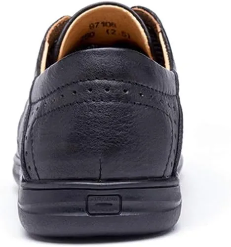 Formal Shoes Dress Oxford for Men Lace Up Round Apron Toe Derby Shoes Cowhide Non Slip Resistant Anti-Slip Block Heel Party Suitable for Many Occasions