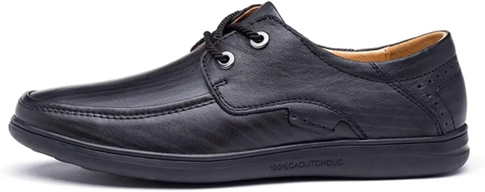 Formal Shoes Dress Oxford for Men Lace Up Round Apron Toe Derby Shoes Cowhide Non Slip Resistant Anti-Slip Block Heel Party Suitable for Many Occasions