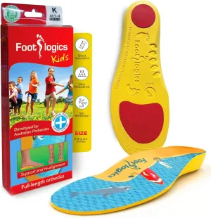 Fun Kids Orthotic Shoe Insoles with Arch Support for Children’s Heel Pain (Sever’s Disease), Growing Pains, Flat Feet - Children’s, Pair (Kids 1-3, Yellow)