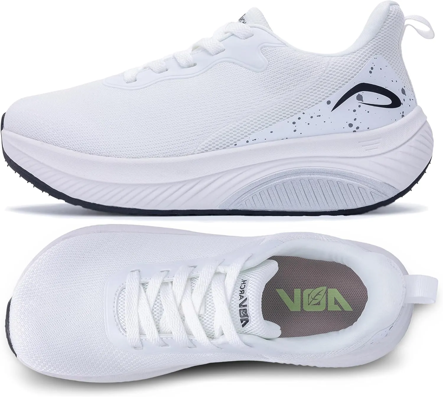 GANNOU Wide Toe Box Walking Shoes Arch Support Plantar Fasciitis Sneakers Orthotic Tennis Shoes