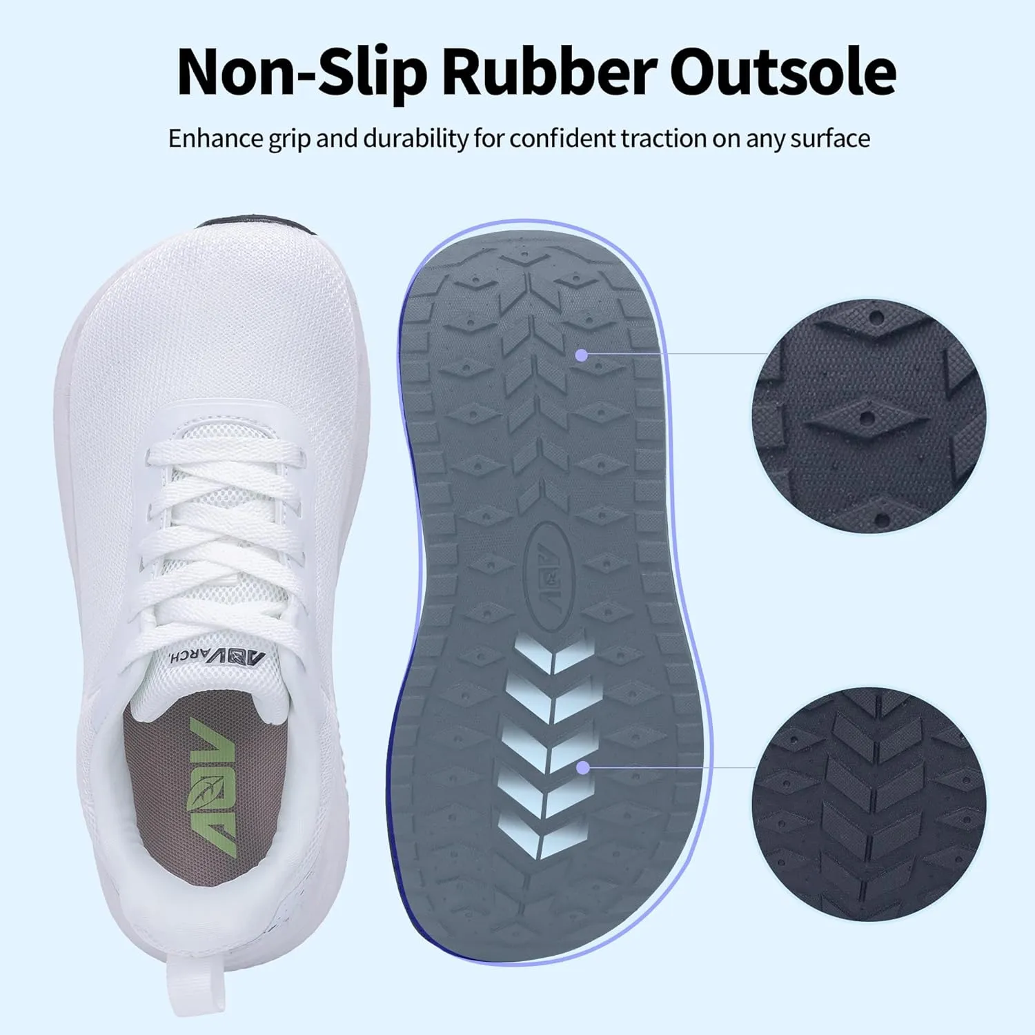 GANNOU Wide Toe Box Walking Shoes Arch Support Plantar Fasciitis Sneakers Orthotic Tennis Shoes