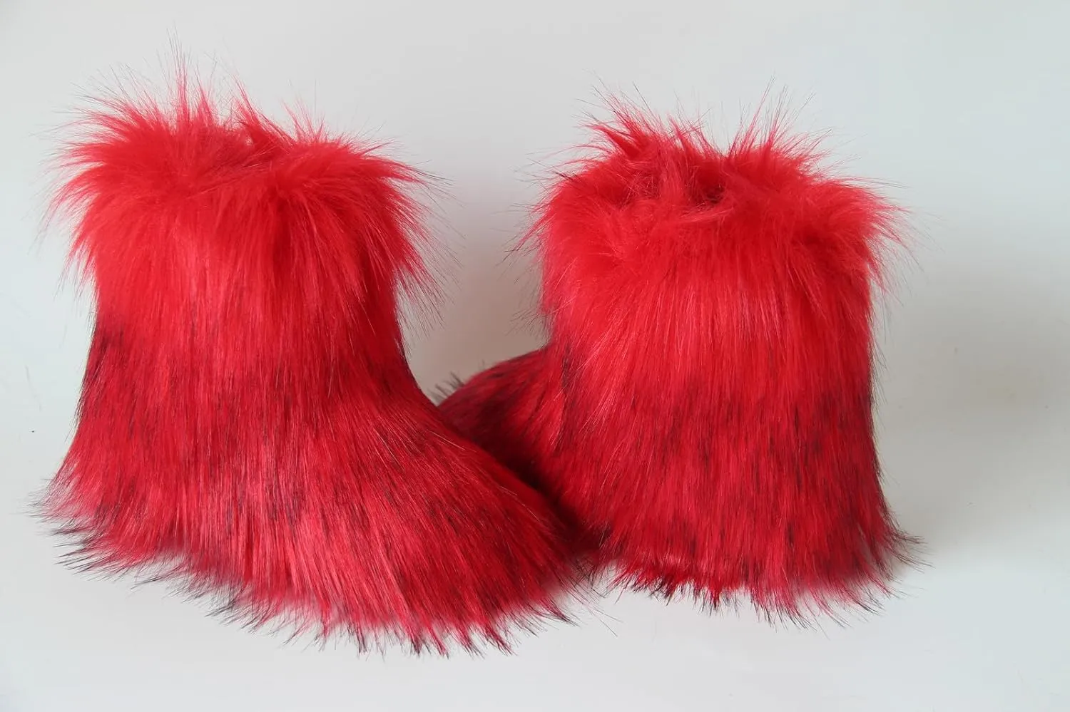 Gegefur Girls Boys Kids Faux Fur Boots Furry Fuzzy Fluffy Warm Winter Snow Boots Flat Shoes Outdoor