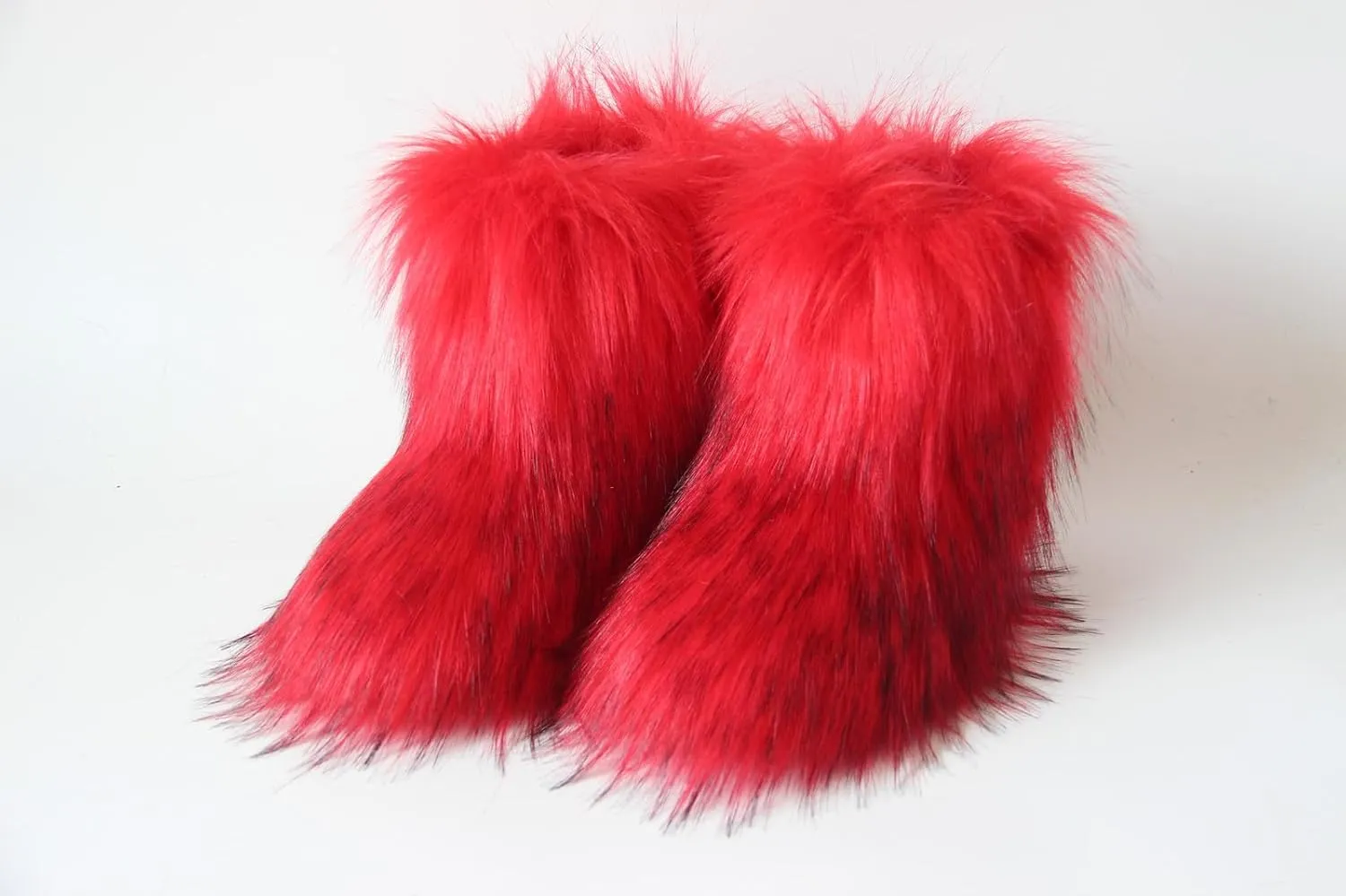 Gegefur Girls Boys Kids Faux Fur Boots Furry Fuzzy Fluffy Warm Winter Snow Boots Flat Shoes Outdoor