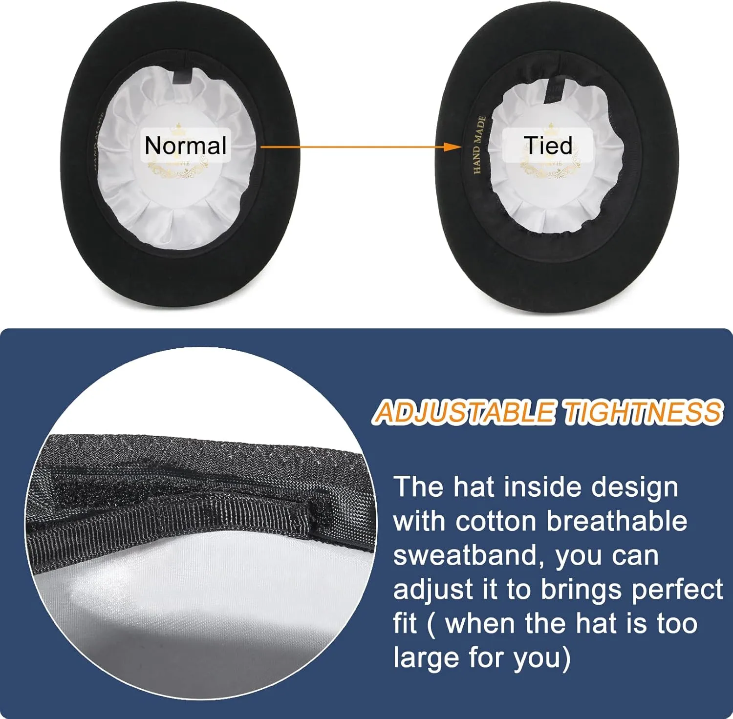GEMVIE Black Wool Derby Hat Bowler Hat for Men Women Vintage Costumes