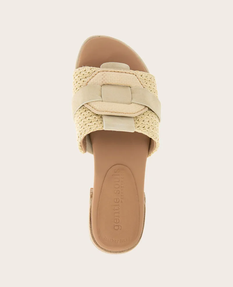 GENTLE SOULS - Hudson Raffia Slip On Sandal