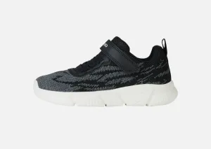 Geox  Black Grey Knit Velcro Sneaker J45DMD