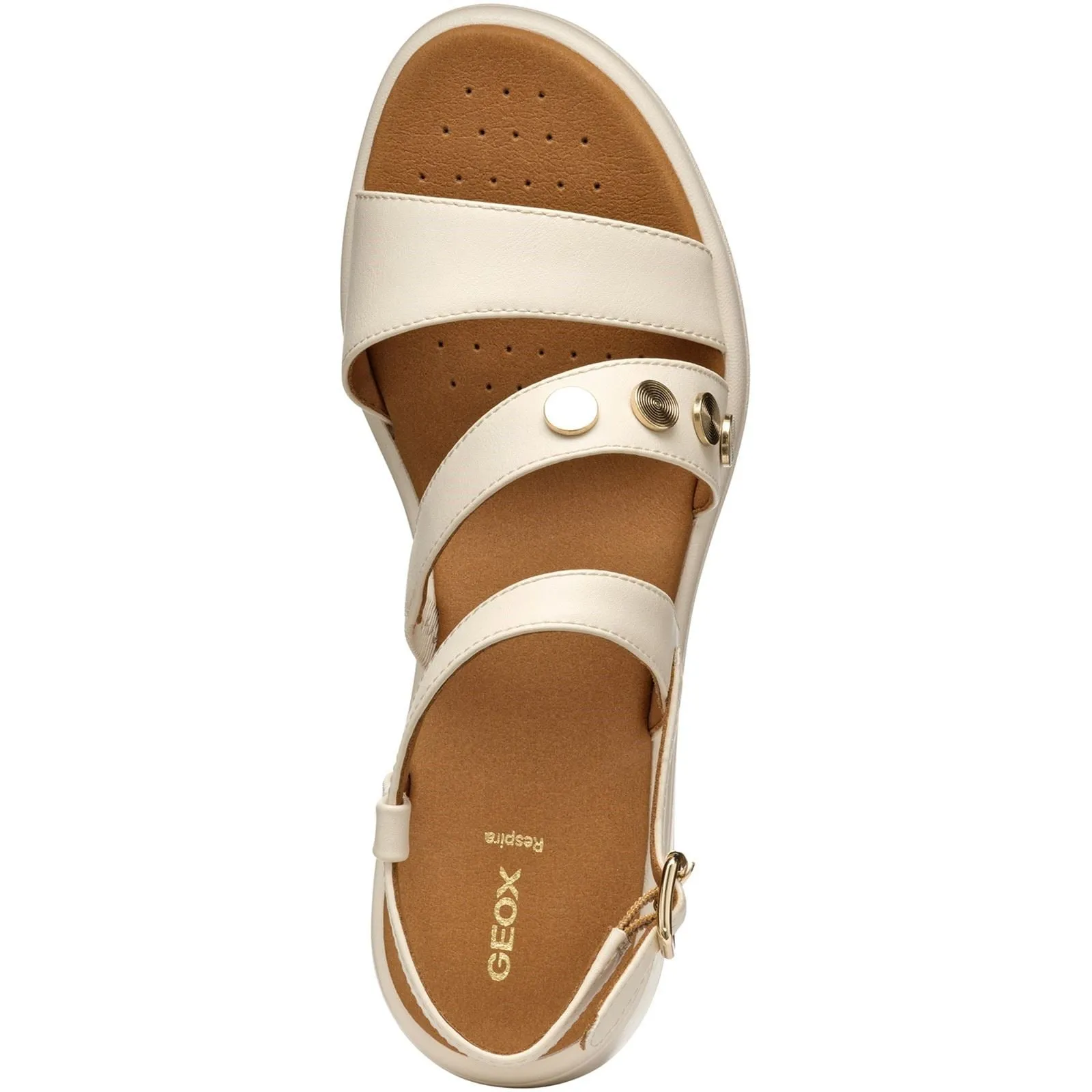 Geox D MELICONIA Synthetic Polyurethane Women's Papyrus Wedges
