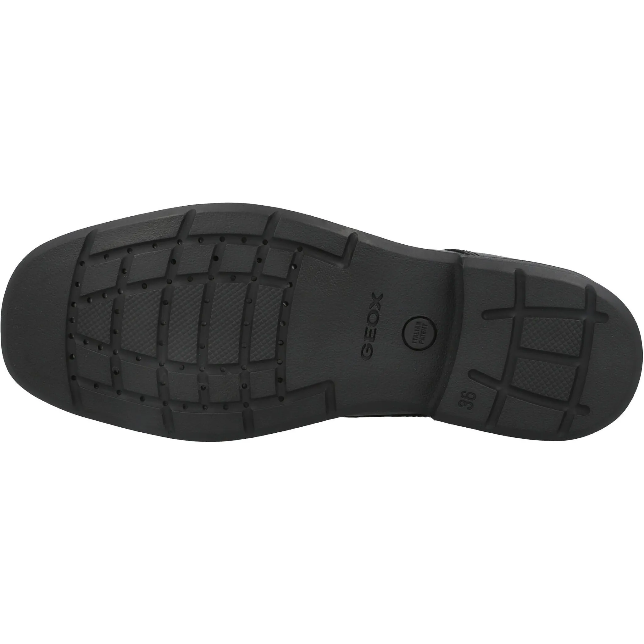 Geox Federico Black Leather School Shoes