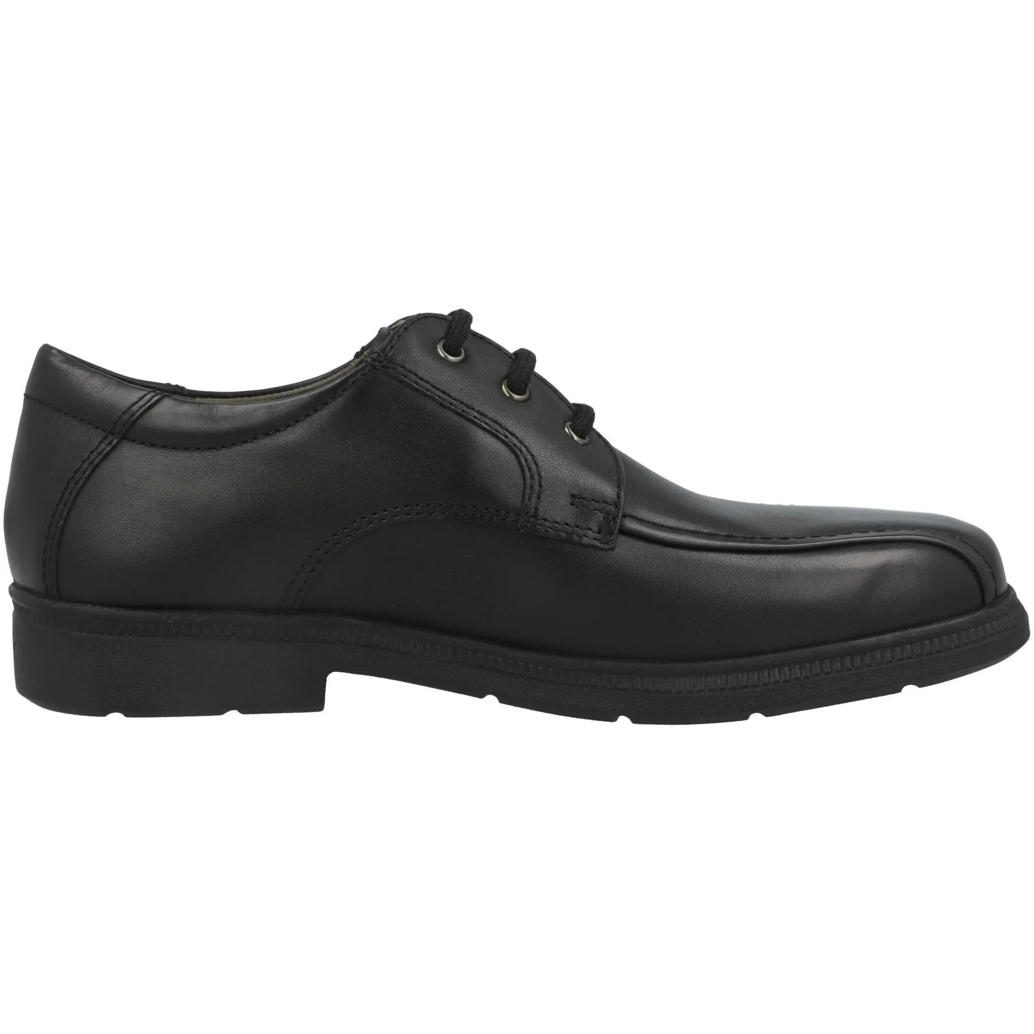 Geox Federico Black Leather School Shoes