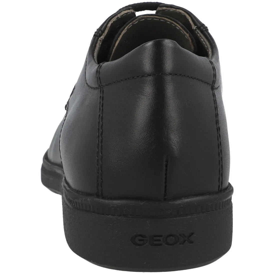 Geox Federico Black Leather School Shoes