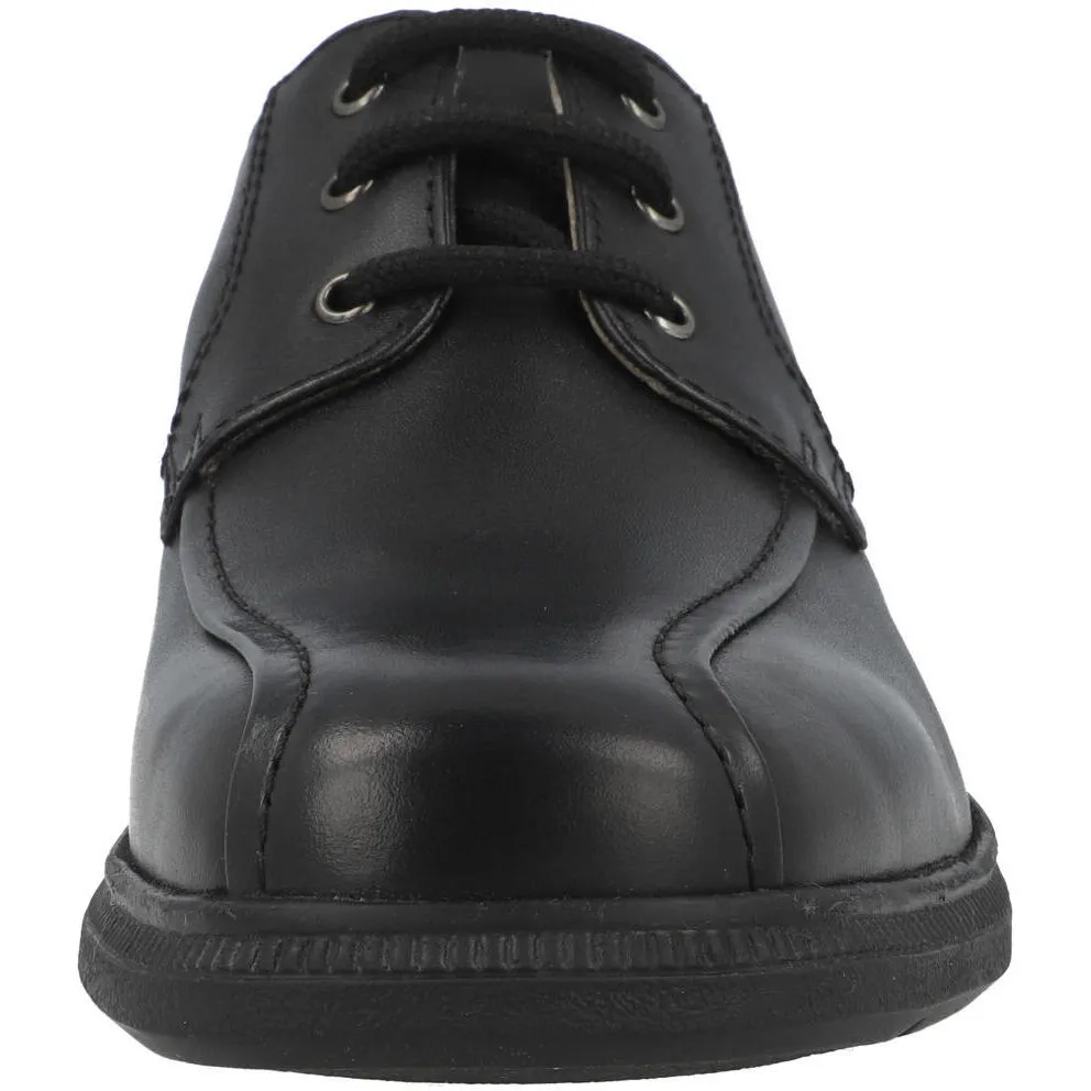 Geox Federico Black Leather School Shoes