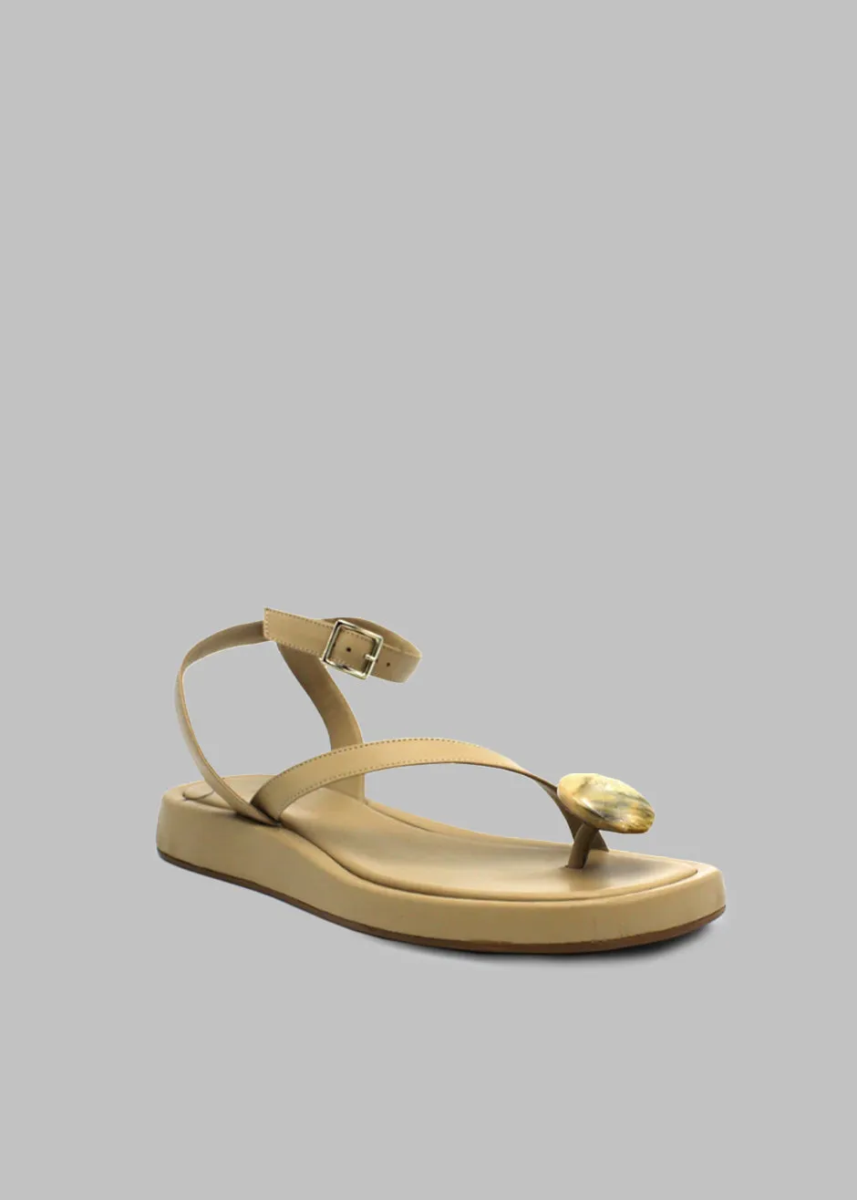 GIA x RHW Rosie Flat Wrap Sandal - Taupe