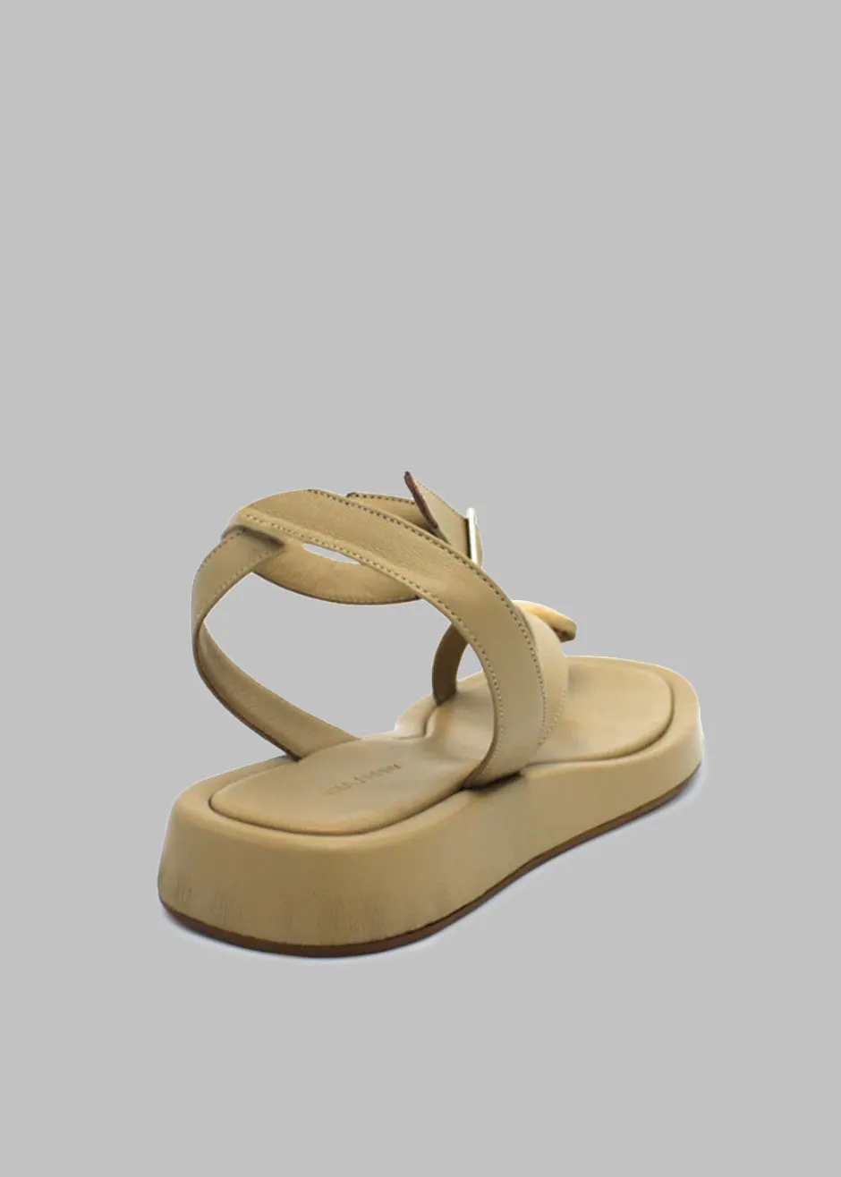 GIA x RHW Rosie Flat Wrap Sandal - Taupe
