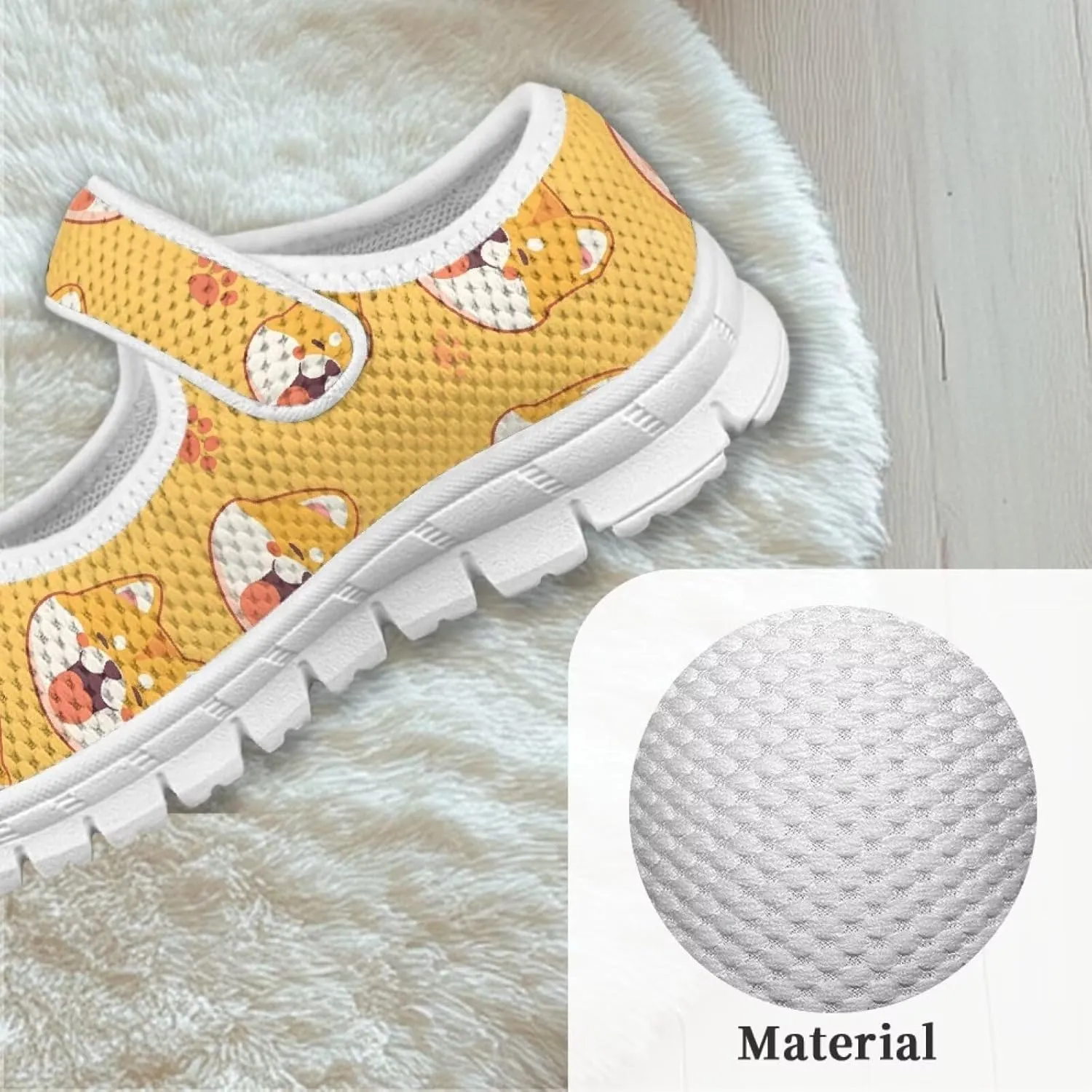 Girls Casual Shoes with Strap,Printed Sneaker for Toddlers Kids,Comfort Anti-Slip Walking Shoes for Indoor Outdoor
