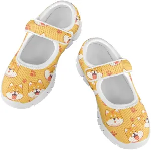 Girls Casual Shoes with Strap,Printed Sneaker for Toddlers Kids,Comfort Anti-Slip Walking Shoes for Indoor Outdoor