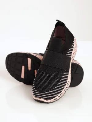 Girls Knit Splatter Sneaker - Black