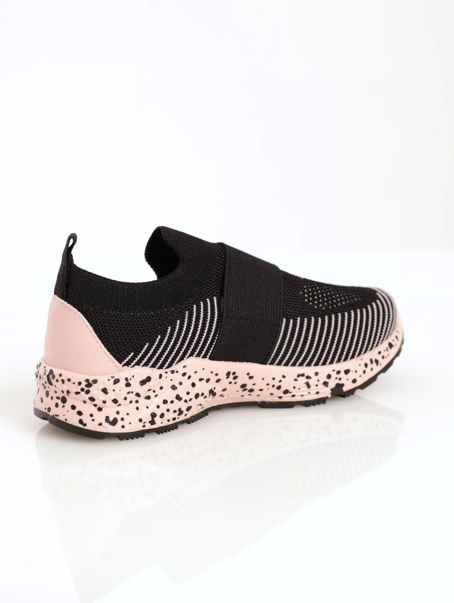 Girls Knit Splatter Sneaker - Black