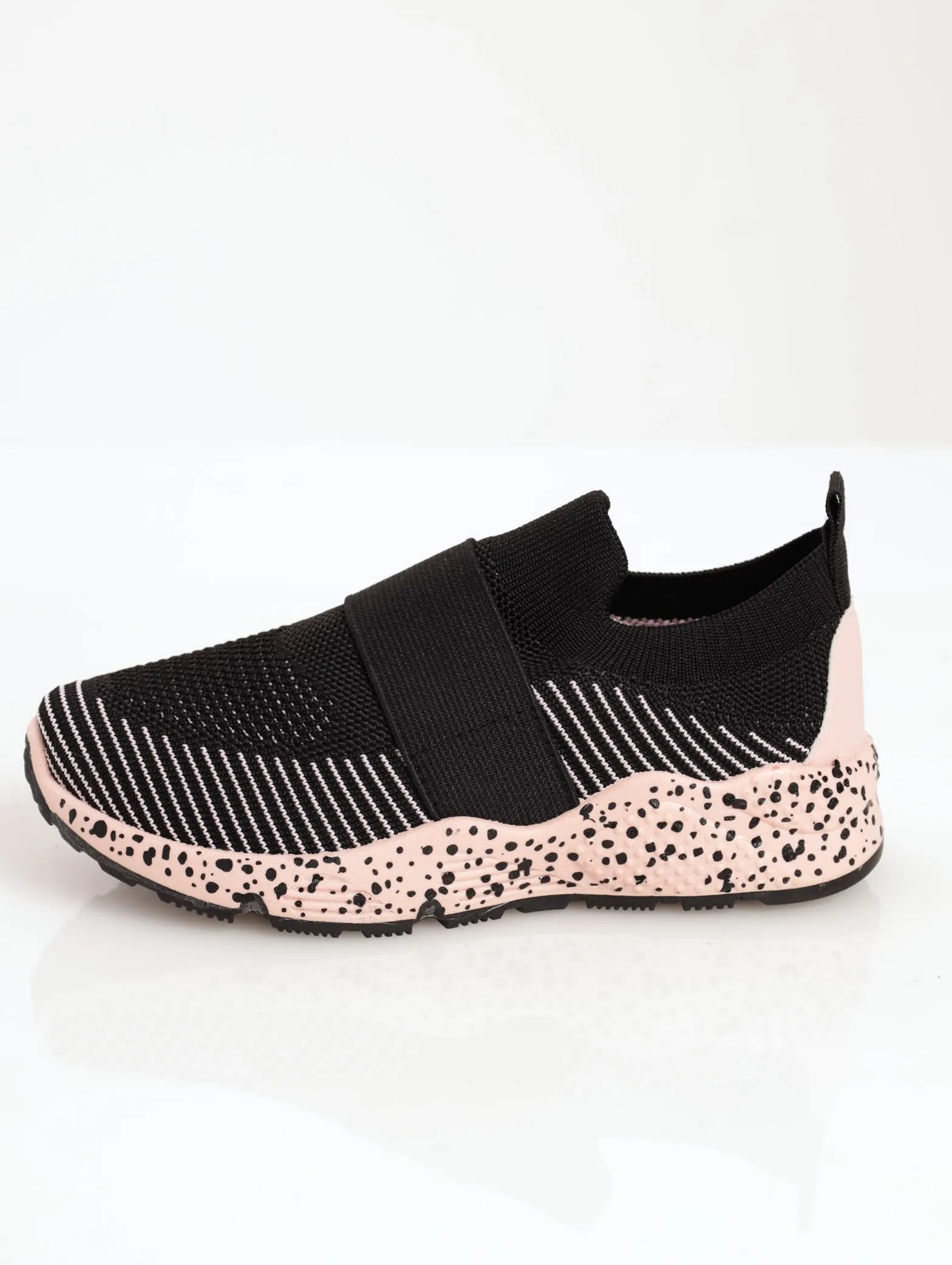 Girls Knit Splatter Sneaker - Black