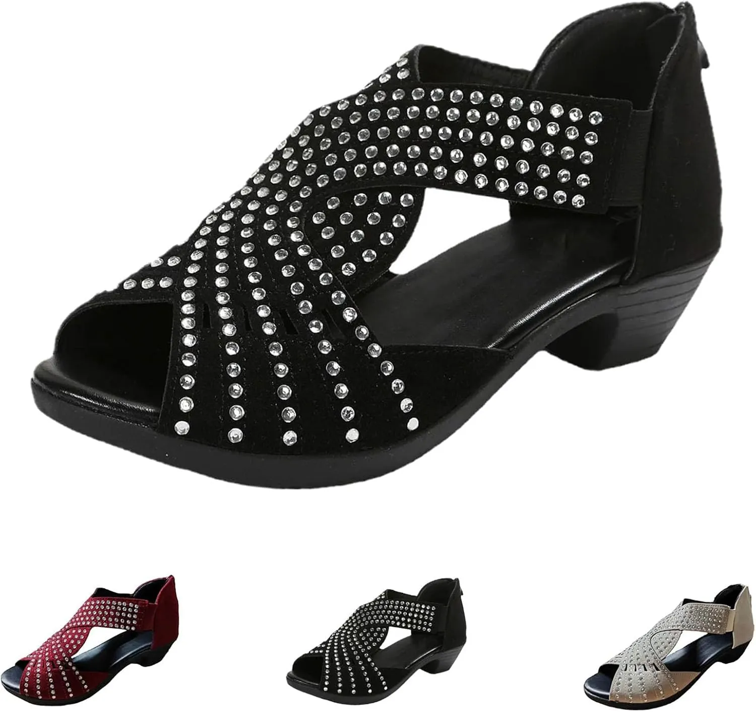 Glowstep Orthopedic Sandals for Women Orthopedic Low Heel Cut-Out Sandals Arch Support Non-Slip Shoes