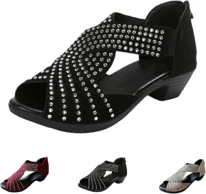 Glowstep Orthopedic Sandals for Women Orthopedic Low Heel Cut-Out Sandals Arch Support Non-Slip Shoes