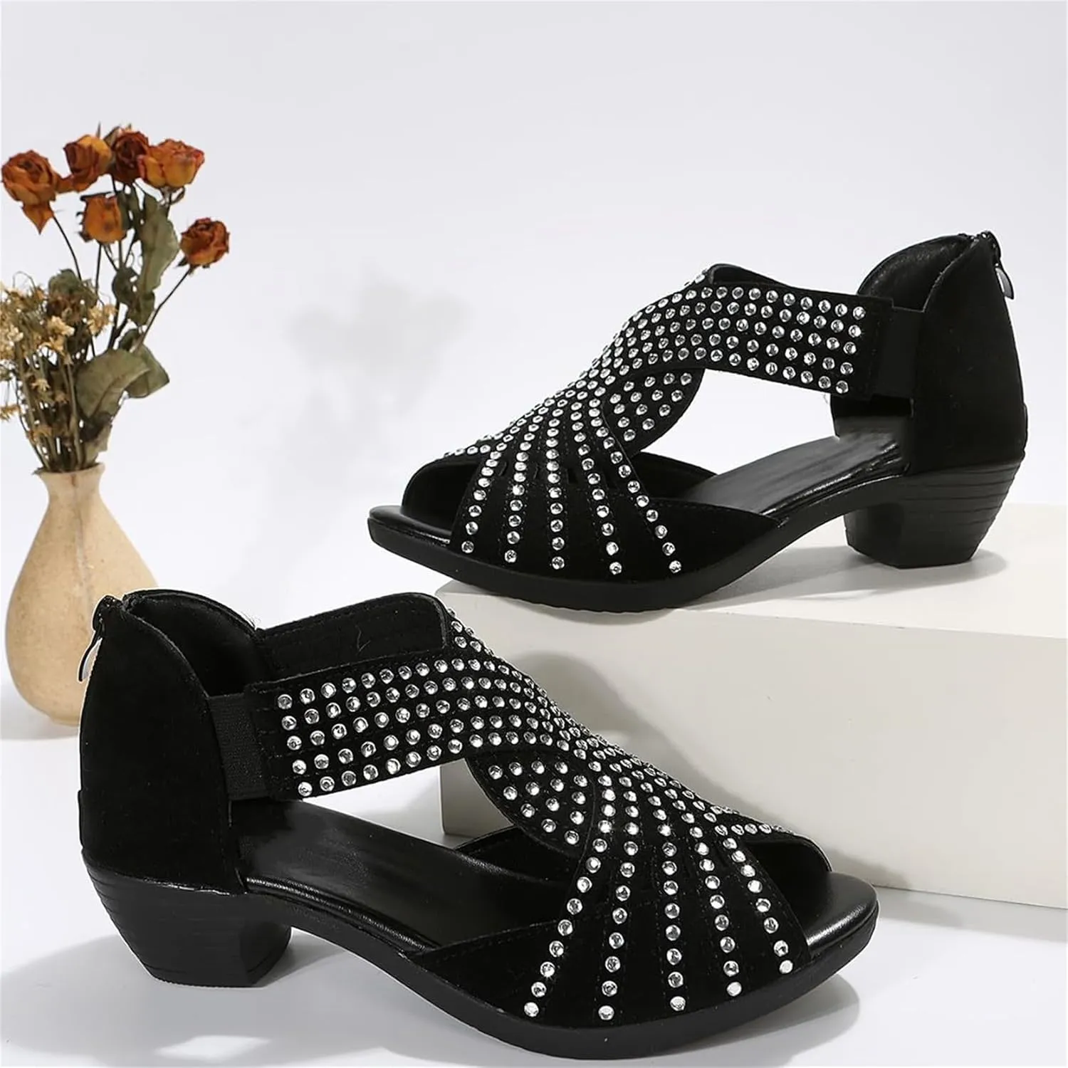 Glowstep Orthopedic Sandals for Women Orthopedic Low Heel Cut-Out Sandals Arch Support Non-Slip Shoes