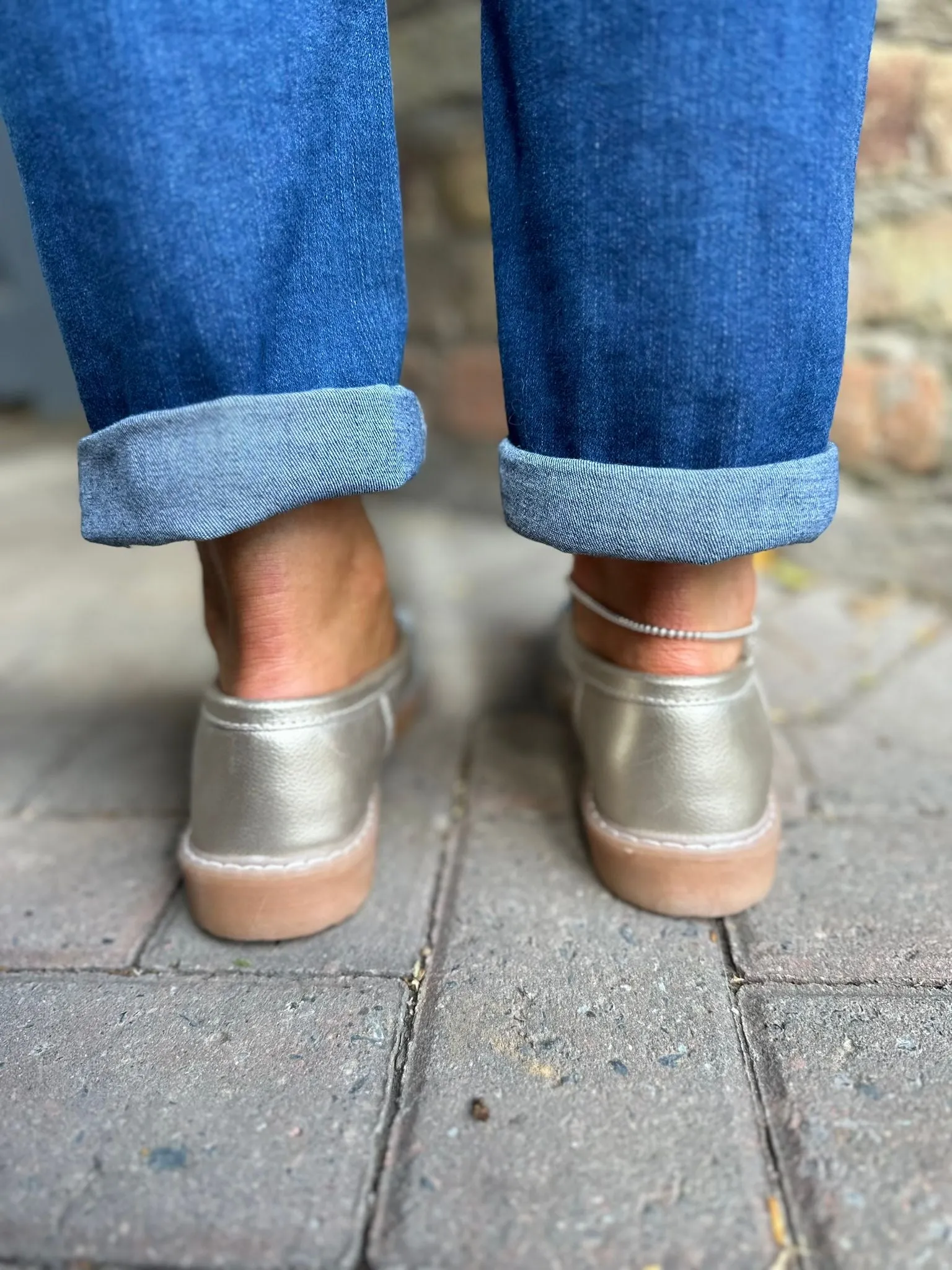Gold Leather Loafer